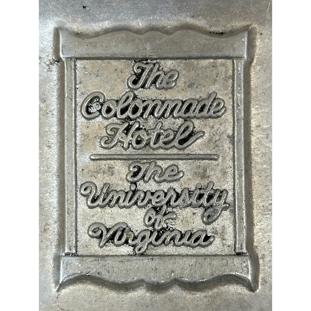 Vintage Pewter Ashtray Colonnade Hotel Virginia Old Money Retro Souvenir Decor
